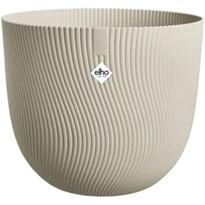 Elho Sereh Rond 40 - Bloempot voor Binnen & Buiten - 100% Gerecycled Plastic - Ø 39.0 x H 33.3 cm - Paddenstoel beige