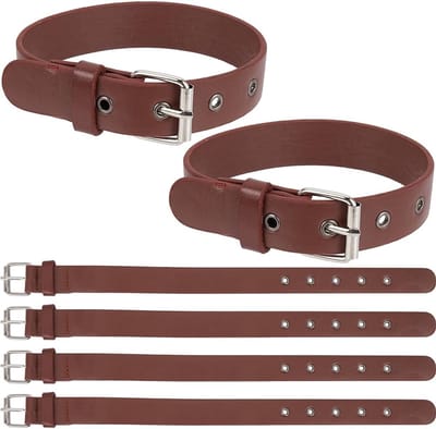 6 Pcs Kilt Extension Buckles - 42 x 2.5cm PU Leather Cuff Belt Buckles - Closure Adjustable Stirrup - Hobby Luggage Bicycle Basket Belt voor Cloaks Bags