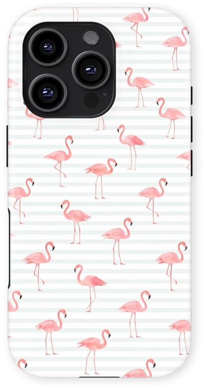 DripCase Hoesje geschikt voor iPhone 16 Pro | Happy Stripes Motief | Magnetisch Opladen | 2-in-1 Ontwerp | Vrolijke Backcover geschikt voor iPhone 16 Pro Flamingo Flush