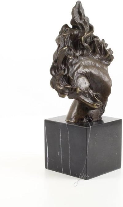 Beeld brons - Sculptuur - paardenhoofd - 30 cm hoog