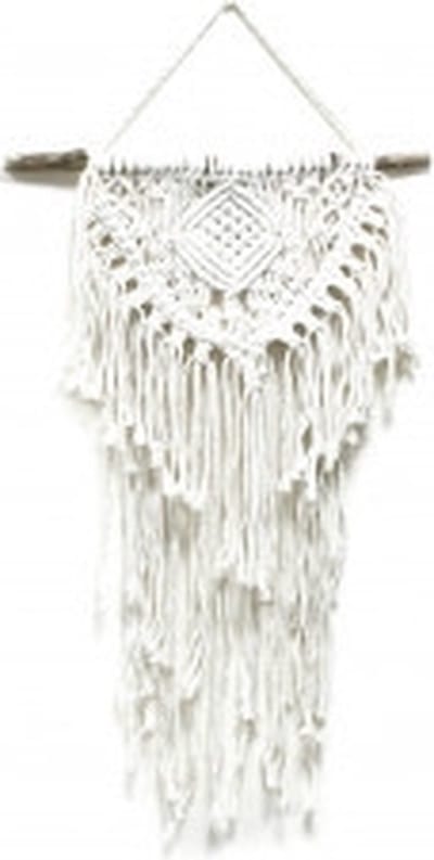 Macramé Wandkleed - Huis en Hart - Beige - 56 x40cm