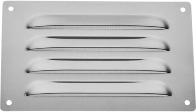 SOTECH ventilatierooster 165 x 100 mm echt geborsteld roestvrij staal met insectenwering Afvoerrooster, ventilatierooster om vast te schroeven