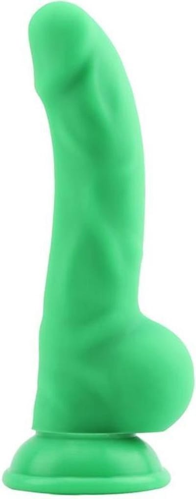 DeLuxe Pure Nature Neo Colours - Siliconen Dildo - 23 x 4.1 cm - Groen