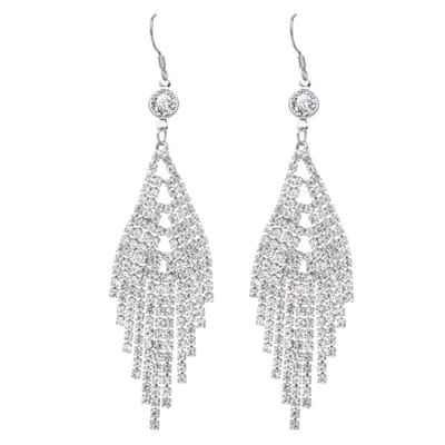 Fako Bijoux® - Oorbellen - Strass & Kristal Bling - Zilverkleurig