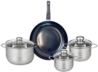 Set van 1 Koekenpan 28 cm en 3 kookpotten 14, 16 en 20 cm Elo Prima Brillant
