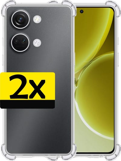 Hoesje - 2 Stuks - Geschikt voor OnePlus Nord 3 - Sterk & Shockproof - Siliconen Case - Back Cover - Telefoon Hoes Shock Proof - Telefoonhoesjes - Transparant