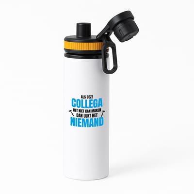 Hacebo® - Als deze collega waterfles met draaidop oranje - Collega - een collega - werk - afscheidscadeau - verjaardagscadeau - kado - water fles - 850ML