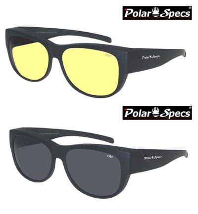 Combinatievoordeel Polar Specs® Overzet Nachtbril + Overzet Zonnebril PS5097 – Mat Zwart – Polariserend – Medium – Unisex