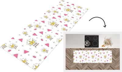 Keukenloper - Loper keuken - Prinses - Patronen - Quote - Kroon - 150x50 cm - Keukenloper vinyl