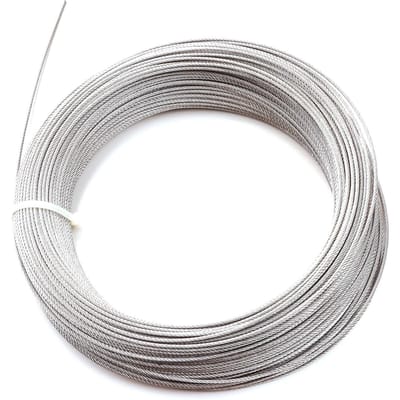 BWR5474 Câble de réparation de lève-vitre Corde d'acier 7x7 Diamètre: 1,7 mm Longueur 100 mètres pour Lève-vitre de Voiture