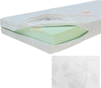 Slaaploods.nl Matrashoes Met Rits - Deluxe - Anti Allergie - 70x190 cm - Hoogte 14 cm