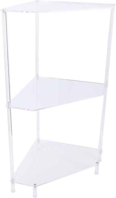 Acryl bijzettafel - Hoektafel modern - Opbergen en decoreren - 3-laags ontwerp - 32 x 32 x 65 cm - Transparant