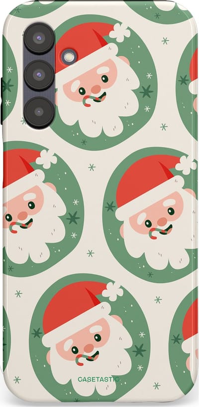 Casetastic hoesje geschikt voor Samsung Galaxy A25 - Dubbellaagse bescherming - Zuurstok Groen Witte Kerstman - Fashion Case - Wit Saliegroen Crème Terracotta