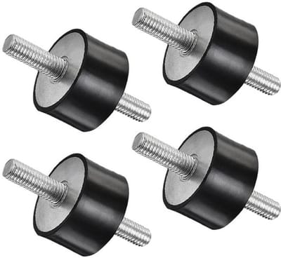 Schokdemper Rubber - 4 Stuks - Trillingsdemper - Antivibratie Isolator - Montage Beugels - Hoogwaardige Materialen - Zwart/Roestvrij Staal