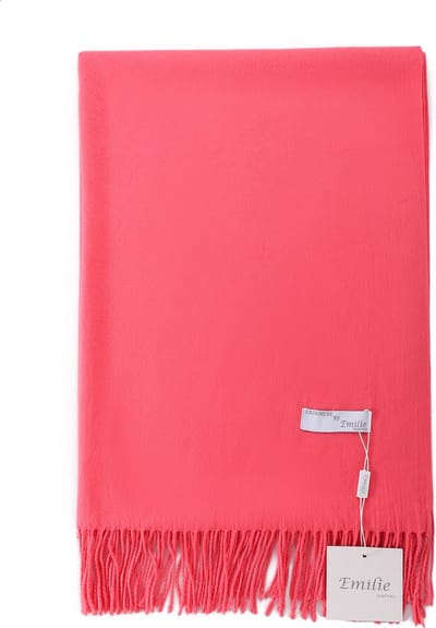 Emilie Scarves Pashmina sjaal Cashmere omslagdoek Koraal roze - 200*63CM