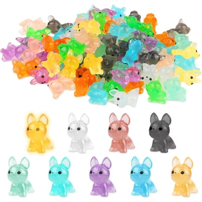 10/20 stuks Lichtgevende Mini Huisdier Hond Beeldjes Gloeien in het Donker Puppy Dier Klein Ornament ideaal voor ZELF MAKEN Sprookjes Tuin Container W12109WW- blue