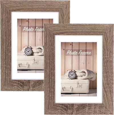 Zep Fotolijst hout - 2x stuks - naturel bruin - geschikt voor foto van 13 x 18 cm - staand of hangend