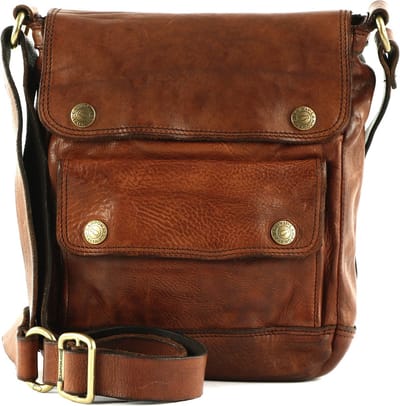 CAMPOMAGGI Leren Schoudertas Apollo Crossbody Bag Cognac Bruine