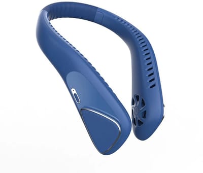 Mini USB-ventilator, draagbare nekventilator, drie windsnelheden, geschikt voor reizen, sporten en gebruik binnenshuis, blauw.