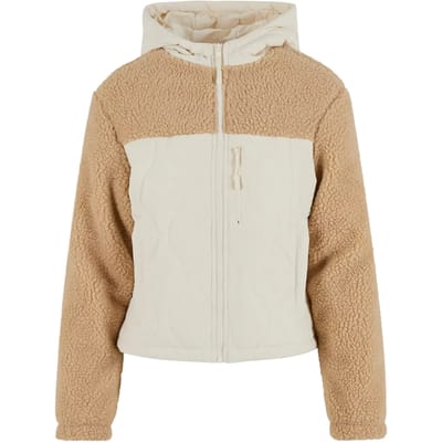 Urban Classics - Sherpa Crinkle Nylon Mix Jacket - XL - Beige/Beige