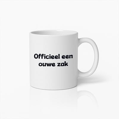 Grappige Koffiemok – “Officieel een Ouwe Zak” – Humoristisch Verjaardagscadeau voor Mannen, Pensioen & Gek Cadeau