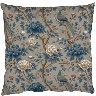 Sierkussens - Kussentjes Woonkamer - 50x50 cm - Pauw - Bloemen - Blauw