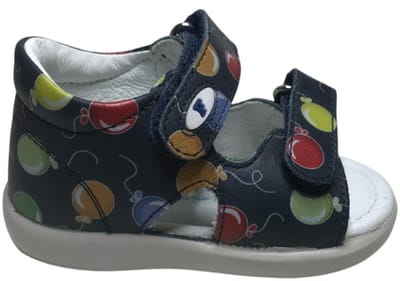 Falcotto - New River - Mt 19 - Velcro multi balloons print lederen sandalen - navy