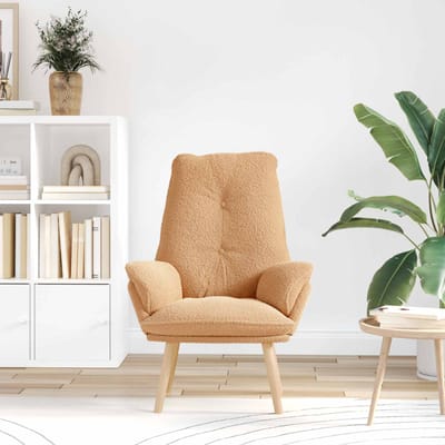 vidaXL - Fauteuil - Beige - 69 - x - 74 - x - 93 - cm - Sherpa - Stof
