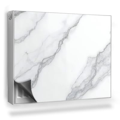 Wallfluent Magnetische Radiatorfolie - Magnetische Radiatormat - 80x60 cm - Fijne Marmertextuur Elegante Steen - Radiatorfolie -40 Tot 60°C - Wit Marmer Magnetische Radiatorbekleding