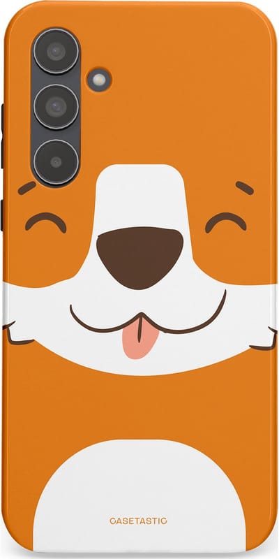 Casetastic hoesje geschikt voor Samsung Galaxy A55 - Dubbellaagse bescherming - Knuffelkopjes vos - Fashion Case - Oranje Wit