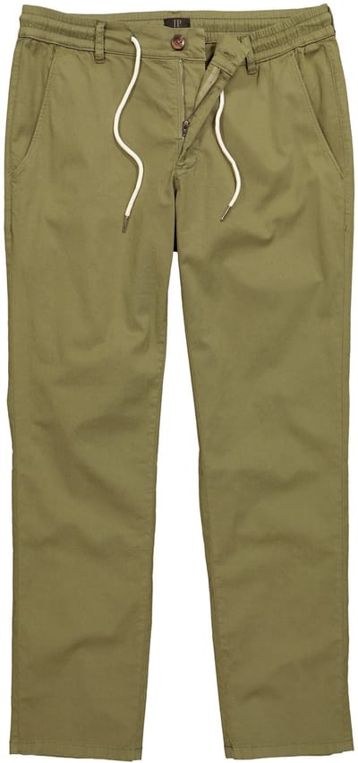 JP 1880 - Heren - chino FLEXNAMIC® business elastische tailleband tot maat 72 - Groen - Maat 66