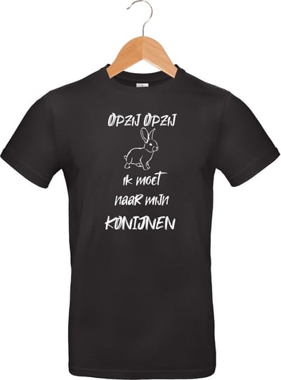 mijncadeautje - T-shirt unisex - zwart - opzij opzij ik moet naar mijn - Konijnen - maat M