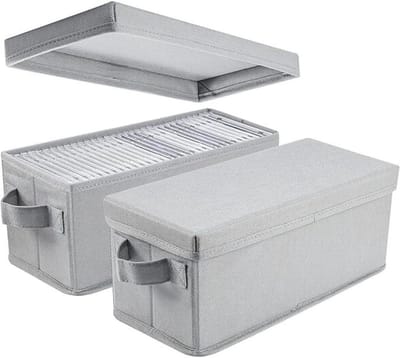 MIRA®Cd Opbergdoos - Cd Opbergsysteem - Cd Koffer - Grijs - 34cm x 15cm x 14cm