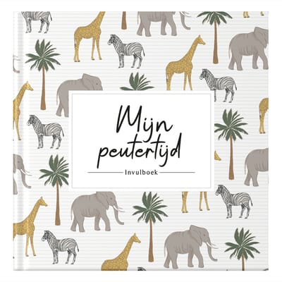 Fyllbooks - Opgroeiboek Mijn Peutertijd - Herinneringsboek - Invulboek - Kinderen 1 tot 4 jaar - Jungle