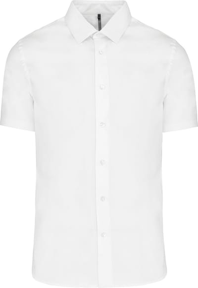 Heren stretch overhemd korte mouwen merk Kariban maat M Wit