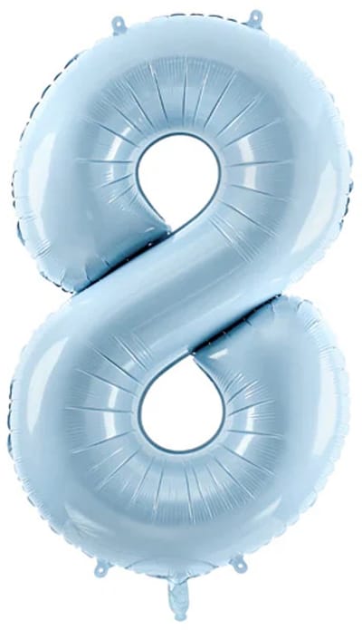 8 Jaar Cijfer Ballon Lichtblauw Leeg 72cm