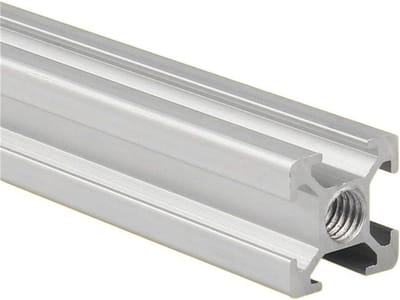 Aluminium profielen - Vierkante buisrail - Frame bouwen - Dubbelzijdig tappen - 500mm lengte - Zilverkleurig
