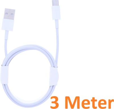 3 Meter Geschikt voor: USB C Usb kabel naar USB 2.0 A Male kabel Geschikt voor: Oppo / OnePlus / Motorola / Samsung / Huawei / Sony / Nintendo Switch / Playstation 5 Game Controller PS5 - Wit
