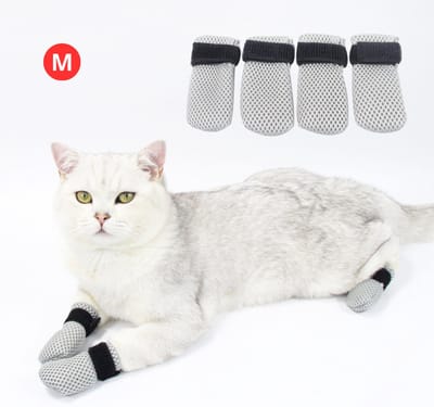 Livano Krab Bescherming Katten - Nagelhoesjes Kat - Anti Krab Katten - Kattennagels - Maat M - Grijs