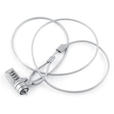 Câble Chaîne Antivol à Combinaison pour Ordinateur Portable Mot de Passe à 4 Chiffres Pour PC Portable white