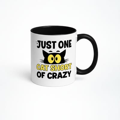 Just One Cat Short of Crazy Mok - Grappige Katten Mok