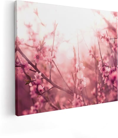 Artaza Canvas Schilderij Bloesem - 100x80 cm - Groot - Wanddecoratie Bloemen - Muurdecoratie Lente - Schilderijen Op Canvas