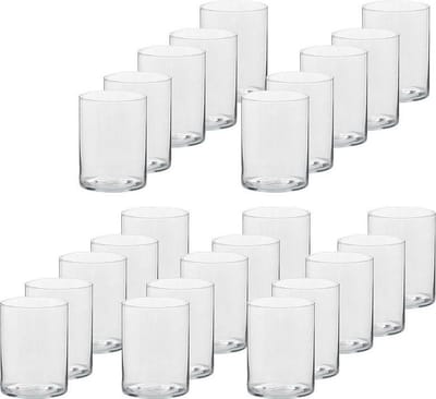 Trend Candles Theelichthouder - 25x - transparant - glas - hoog model - 5,5 x 6,5 cm - Glazen kaarsenhouders - Woondecoraties