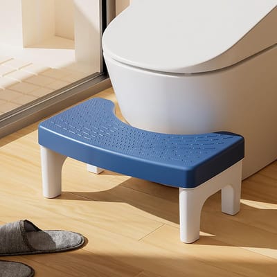 Toiletkruk - Kakkruk Badkamerkrukje - Ontlasten Verbeteren - Ergonomisch Schuin Oppervlak - 40x23x5 cm - Grijs