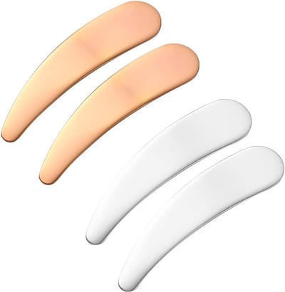 4 Pcs Cosmetic Spatula Cosmetic Metal Spatula Makeup Curved Spatula Mini Cosmetic Spatula Makeup Applicator Beauty - ShopVlot
