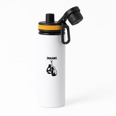Hacebo® - Boksen met eigen naam waterfles met draaidop oranje - Sport - Bokser - Vechtsport - water fles - 850ML