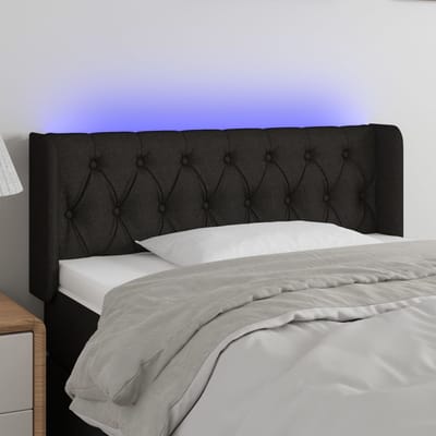 vidaXL - Hoofdbord - LED - 93x16x78/88 - cm - stof - zwart