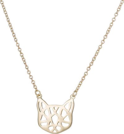 24/7 Jewelry Collection Origami Kat Ketting - Poes - Goudkleurig