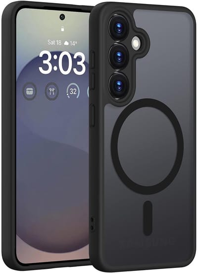 CaseMania TPU Case hoesje geschikt voor Samsung Galaxy S26 - Effen Zwart - TPU (Zacht) - Camera Lens Protector Bescherming - Frosted look - Compatible met Qi2 & MagSafe - Valbestendig