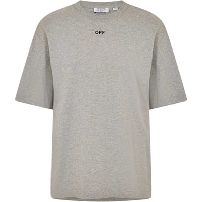Off White Katoenen uniseks T-shirt voor volwassenen (Grijs/Zwart)